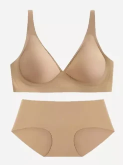 2-Piece Lingerie Light Apricot Bra Panty Sets