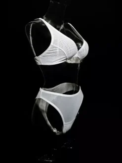 2-Piece Lingerie Sheer Black Adjustable Straps Bra Panty Sets