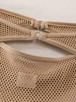 2-Piece Lingerie Sheer Khaki Bra Panty Sets