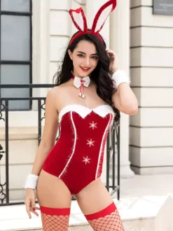 5-Pieces Costumes For Christmas Attractive Women Teddies