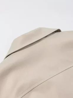 2-Piece Sets Pant Set White Pleated Polyester Turndown Collar Long Sleeves Sets