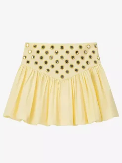 2-Piece Sets Skirt Set Yellow Elegant Straps Neck Pleated Sleeveless Sets