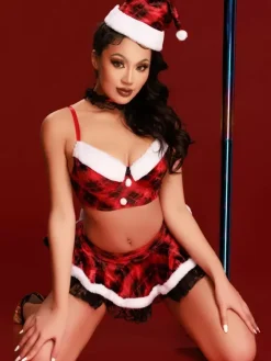 4-Pieces Santa Costumes Enticing Christmas Lingerie Sets