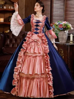 Pink Retro Tudor Dress Costumes Dress For Women Euro-Style Marie Antoinette Costume Party Prom Dress