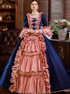 Pink Retro Tudor Dress Costumes Dress For Women Euro-Style Marie Antoinette Costume Party Prom Dress
