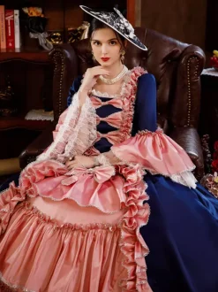 Pink Retro Tudor Dress Costumes Dress For Women Euro-Style Marie Antoinette Costume Party Prom Dress
