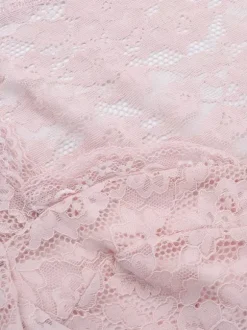 Pink Corset Style Lace Top For Women - Elegant Long Sleeve Sweetheart Bustier Blouse - Spring Night Out Clubwear 2026