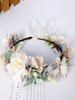Pink Flowers Headpieces Wedding Hair Accessories For Bride