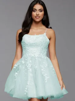 Pink Homecoming Dress 2026 Short A-Line Jewel Neck Lace Tight Homecoming Outfits Free Customization