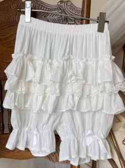 Pink Lolita Layered Ruffle Bloomers Pumpkin Shorts Lace Elastic Waist Lolita Pettipants