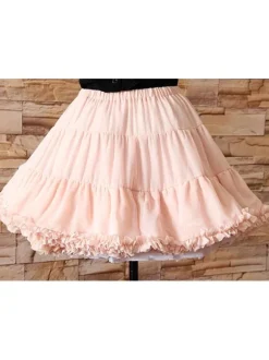 Pink Lolita Petticoat Tiered Lace Polyester Petticoat