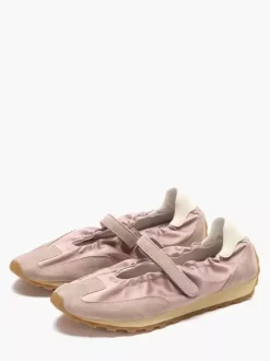Pink Mary Jane Sneakers Round Toe Elastic Casual Shoes