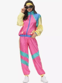 Pink 90's Retro Tudor Dress Costumes Hip Pop Costume Oufits