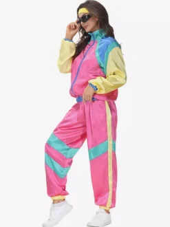 Pink 90's Retro Tudor Dress Costumes Hip Pop Costume Oufits