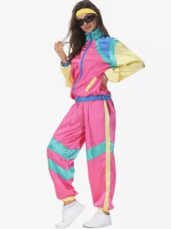Pink 90's Retro Tudor Dress Costumes Hip Pop Costume Oufits