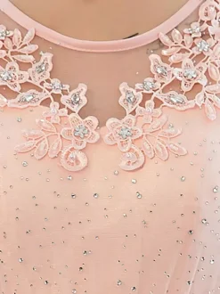 Pink Simple Wedding Dress 2026 Ball Gown Jewel Neck Sleeveless Soft Tulle Applique Floor Length Bridal Dresses