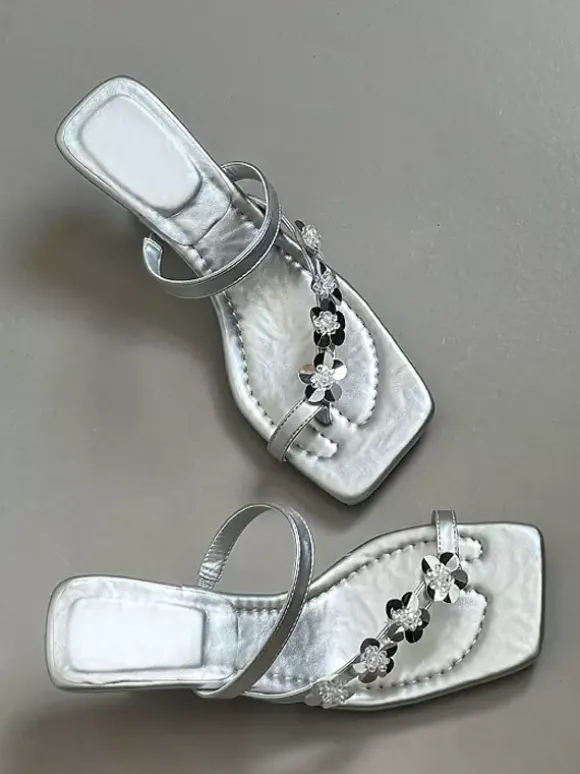 Pink Wedge Sandals Flip Flops Floral Detail Sandal Shoes