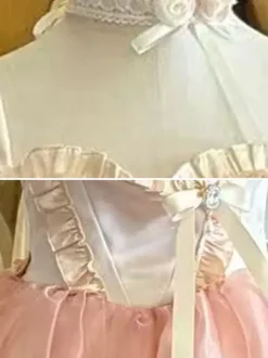 Pink Fairy Lolita Dresses Ruffles Straps Rose Lace Up Sweet Lolita Ballet Tea Party Dress