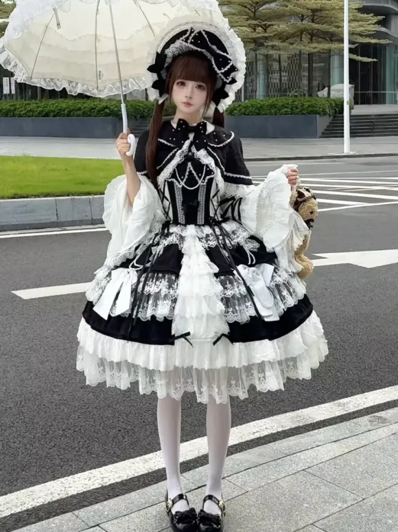 Pink Hime Lolita Dress Lace Ruffles JSK Short Sweet Lolita Dress