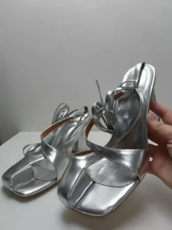 Pink Split Toe Sandals Block Heel Strappy Sandals