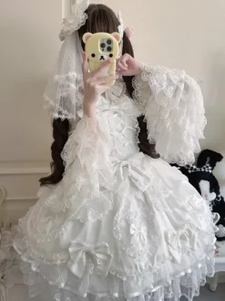 Pink Sweet Lolita Dress Sleeveless Ruffles Bows JSK Hime Lolita Dress