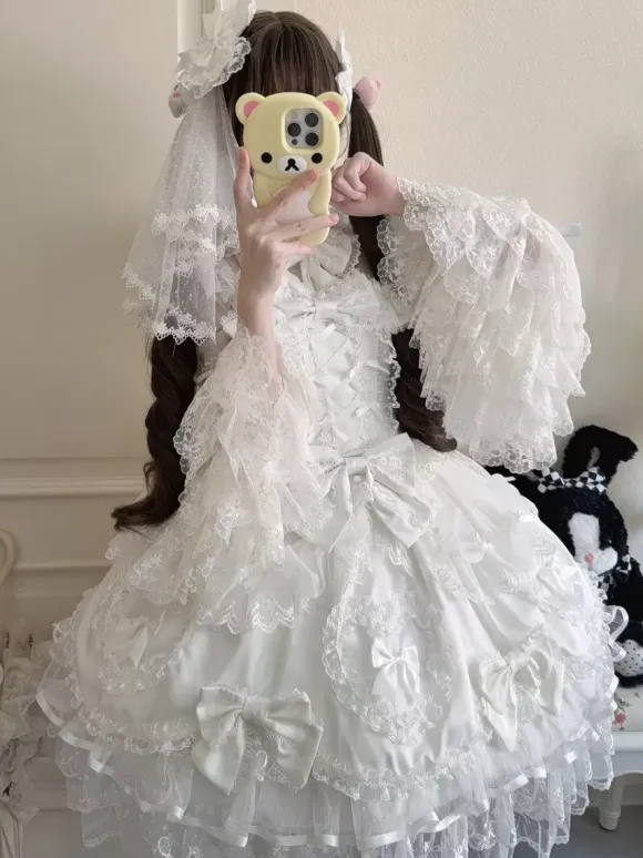 Pink Sweet Lolita Dress Sleeveless Ruffles Bows JSK Hime Lolita Dress