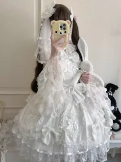 Pink Sweet Lolita Dress Sleeveless Ruffles Bows JSK Hime Lolita Dress