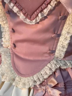 Pink Sweet Lolita Dress Sweetheart Bows Ruffles Skirt Lolita Dress