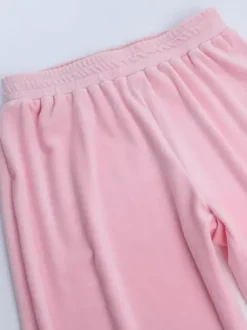 Pink Women's 2 Piece Tracksuit - Trendy Zip Up Cropped Hoodie & Straight Pants - Y2K Velour Style Spring Loungewear 2026
