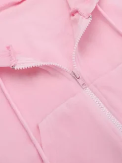 Pink Women's 2 Piece Tracksuit - Trendy Zip Up Cropped Hoodie & Straight Pants - Y2K Velour Style Spring Loungewear 2026