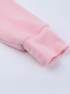 Pink Women's 2 Piece Tracksuit - Trendy Zip Up Cropped Hoodie & Straight Pants - Y2K Velour Style Spring Loungewear 2026