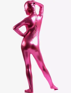 Pink Zentai Suit Adults Unisex Full Body Shiny Metallic Bodysuit