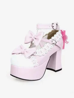 Platform Lolita High Heels with Bow Decor