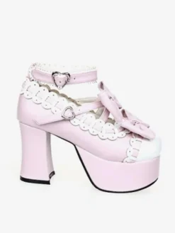 Platform Lolita High Heels with Bow Decor