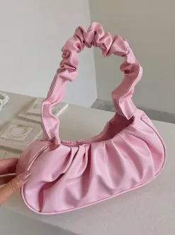 Pleated Cloud Bag Faux Leather Handbag For Women 2026