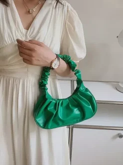 Pleated Cloud Bag Faux Leather Handbag For Women 2026