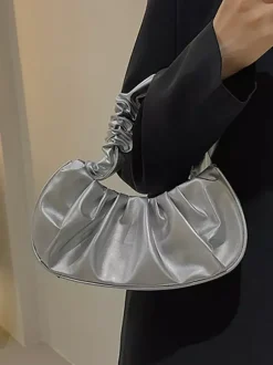 Pleated Cloud Bag Faux Leather Handbag For Women 2026