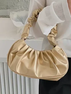 Pleated Cloud Bag Faux Leather Handbag For Women 2026