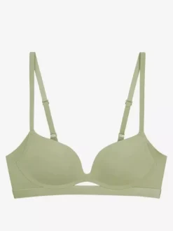 Plunge Neckline Bra With Cutout Seamless Underwire Support
