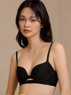 Plunge Neckline Bra With Cutout Seamless Underwire Support