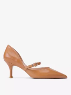 Plus Size Kitten Heel Pumps Women's Pointed Toe Buckle Detail Slip On Pumps