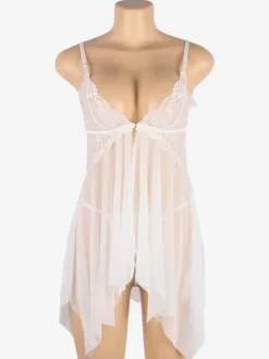 Plus Size Lingerie Chic Indoor White Black Chemises Babydoll