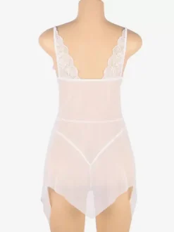 Plus Size Lingerie Chic Indoor White Black Chemises Babydoll
