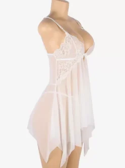 Plus Size Lingerie Chic Indoor White Black Chemises Babydoll