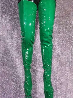 Plus Size Platform Patent PU Sexy Over The Knee Boots