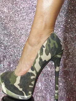 Plus Size Sexy High Heels Stiletto Heel Canvas Pumps In