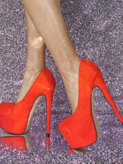 Plus Size Sexy High Heels Stiletto Heel Micro Suede Upper Pumps In