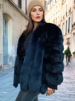 Plush Faux Fur Coat Crew Neck Winter Eco-friendly Fur Jacket For Women 2026