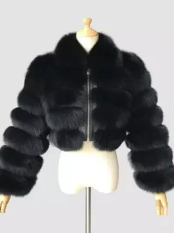 Plush Faux Fur Coat Turndown Collar Winter Short Jacket For Women 2026