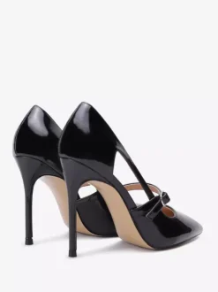 Plus Size Black High Heels Pointed Toe Buckle Detail Slip On Dress Shoes